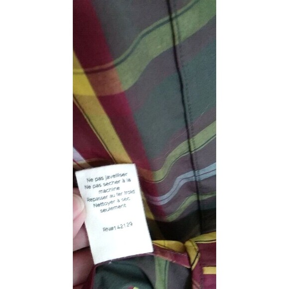 TRA MAD RKE Plaid L/S Cotton Belted Dress Pockets Buttons Vintage FINAL - Picture 12 of 16